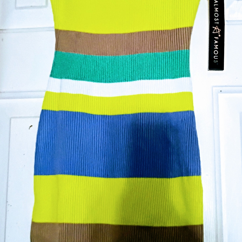 Almost Famous Vibrant Striped Mini Dress